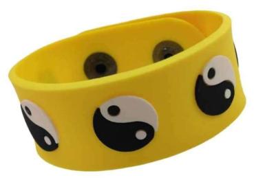 Silikon Armband - Yin Yang Gelb